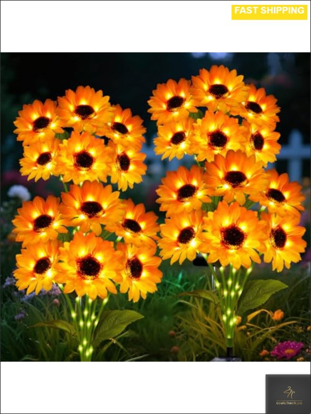 Solar Sunflower Garden Lights 4 Pack Outdoor LED Landscape Path Decor